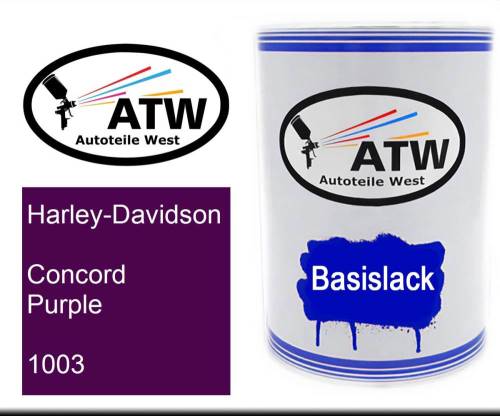 Harley-Davidson, Concord Purple, 1003: 500ml Lackdose, von ATW Autoteile West.